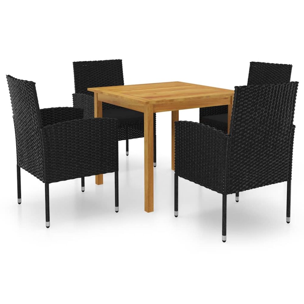 Ensemble de salle à manger de jardin 5 pcs noir