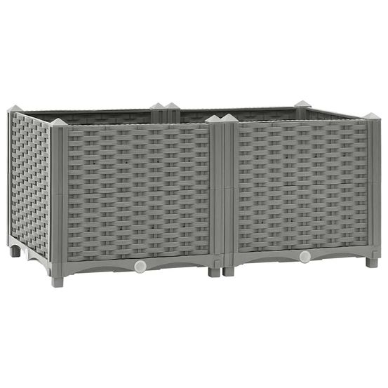 Jardinière haute 80cm en polypropylène aspect rotin pour terrasse et jardin gris