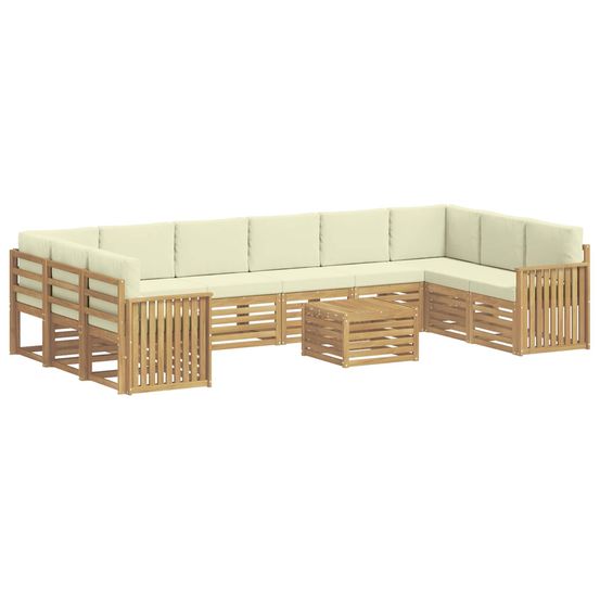 Ensemble de canapés d'extérieur 11 pc blanc et crème polyester