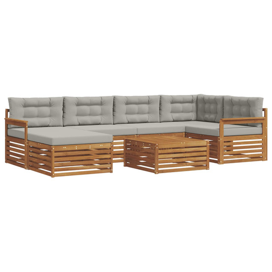 Ensemble de canapés d'extérieur 7 pcs gris naturel et clair