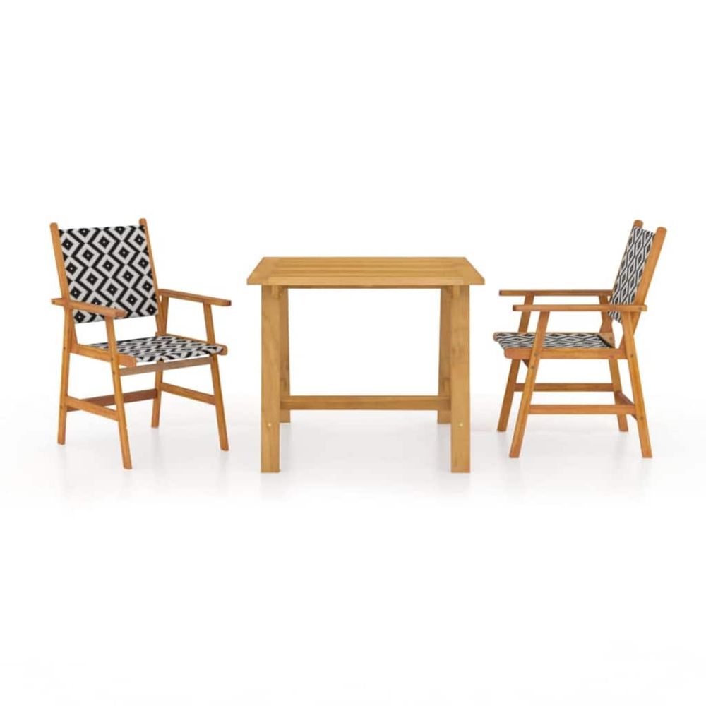 Ensemble à manger de jardin 3 pcs bois d'acacia solide