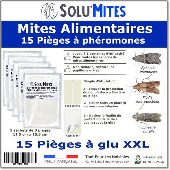 Solumites-lot de 15 pièges à phéromones pour teignes alimentaires