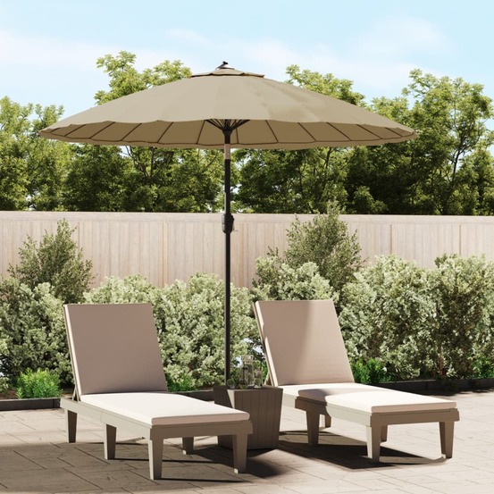 Parasol d'extérieur avec mât en aluminium 270 cm taupe