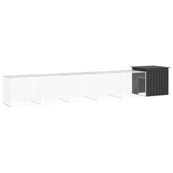 Poulailler anthracite 600x91x100 cm acier galvanisé