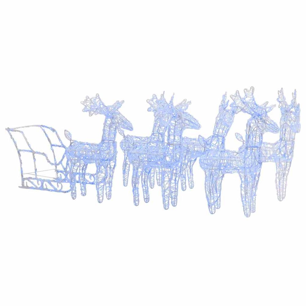 Décoration de noël rennes et traîneau 320 led acrylique