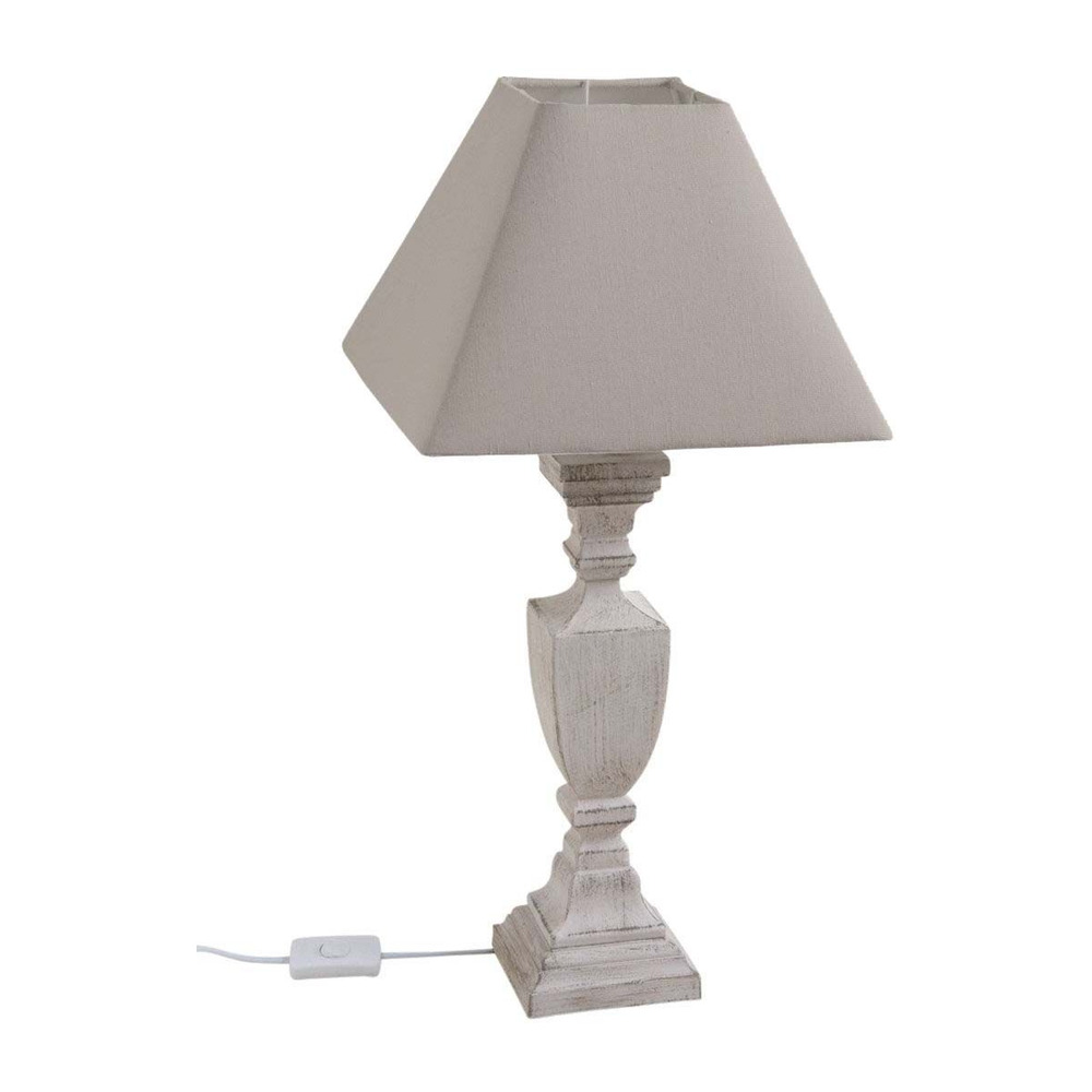 Lampe à poser en bois et coton