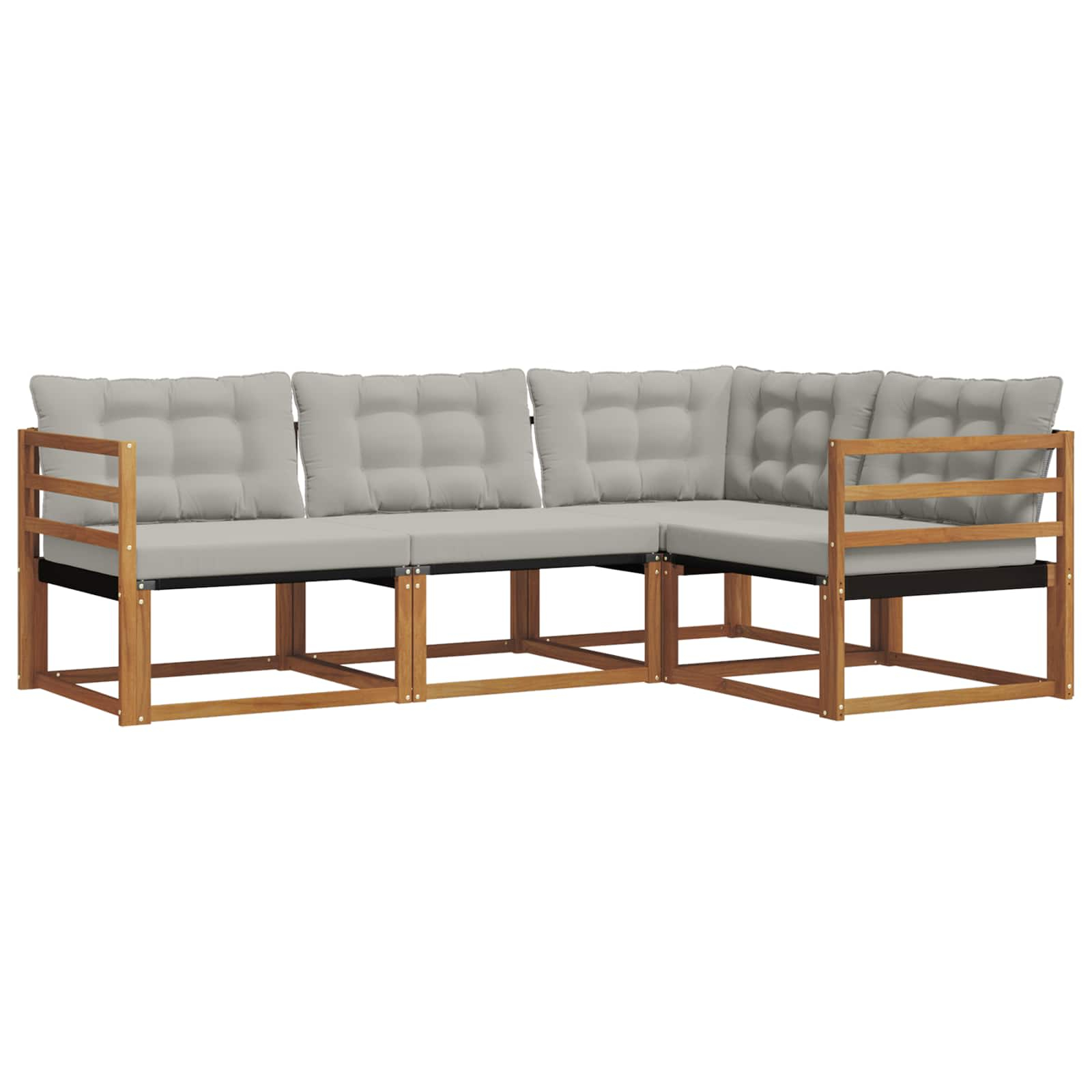 Ensemble de canapés d'extérieur 4 pcs gris naturel et clair