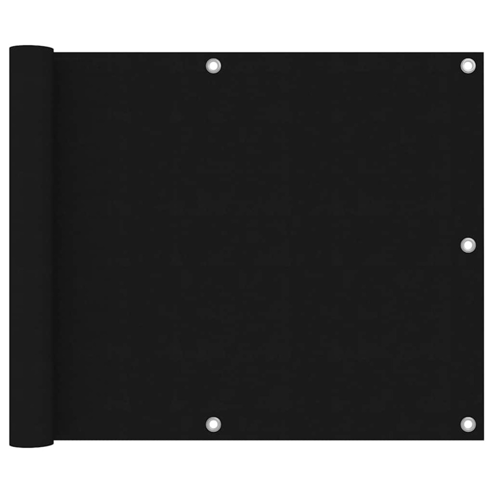 Écran de balcon noir 75x600 cm tissu oxford