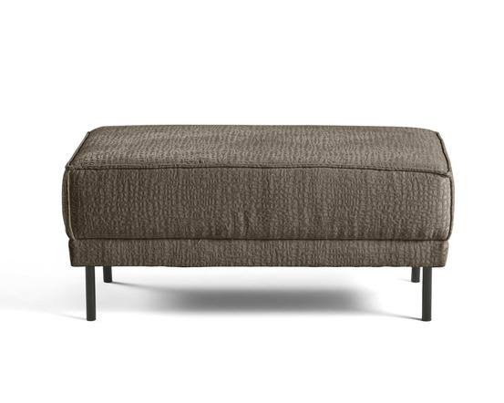 Charlie - pouf - pieds hauts - en tissu velours relief