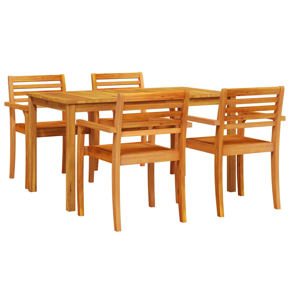Ensemble de salle à manger pour jardin 5 pcs marron