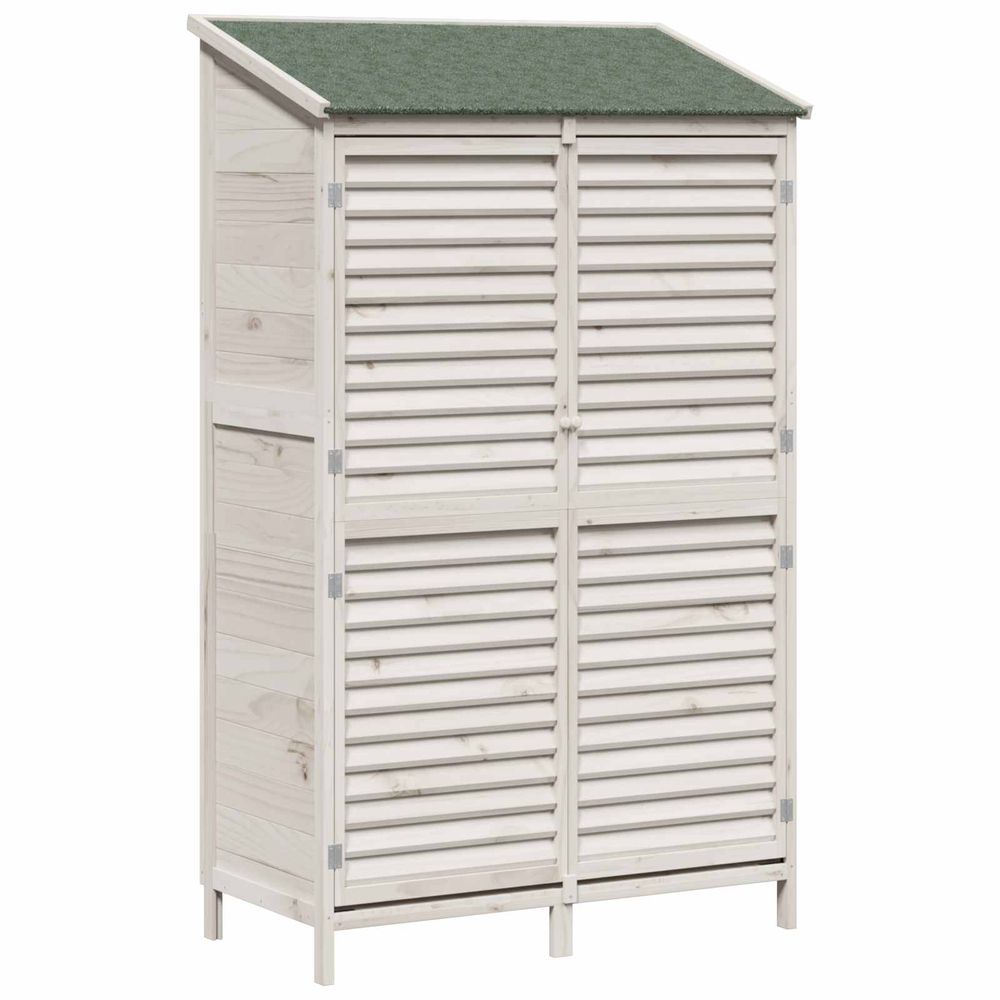 Abri de jardin blanc 106 x 56 x 176,5 cm bois de sapin massif
