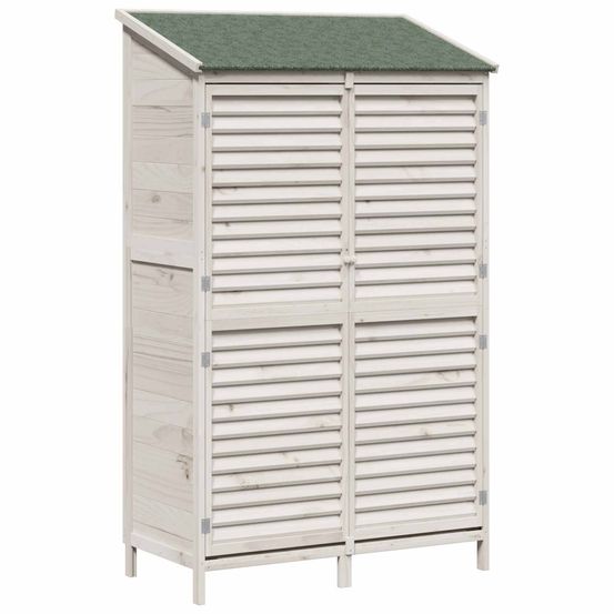 Abri de jardin blanc 106 x 56 x 176,5 cm bois de sapin massif