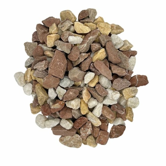 Pack +/- 1t (2 x 500kg) gravier brisa de pierre naturelle rouge, blanche et jaune ø 8/16 mm - livraison standard