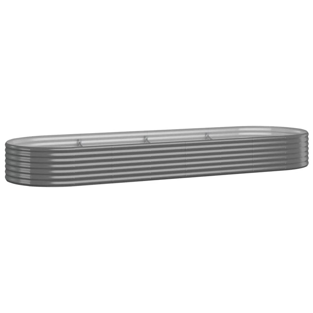 Lit surélevé de jardin acier galvanisé 322x100x36cm gris