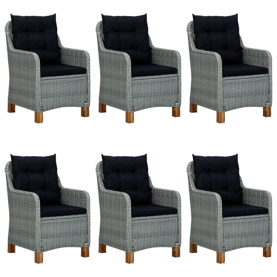 Ensemble à manger de jardin 9 pcs gris clair