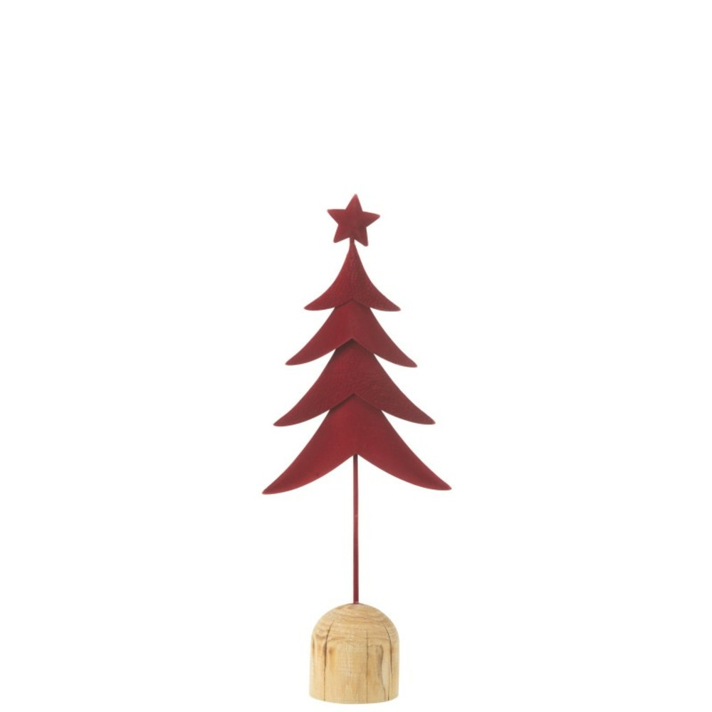 Sapin de noël en métal rouge 14.5x7x40 cm h40