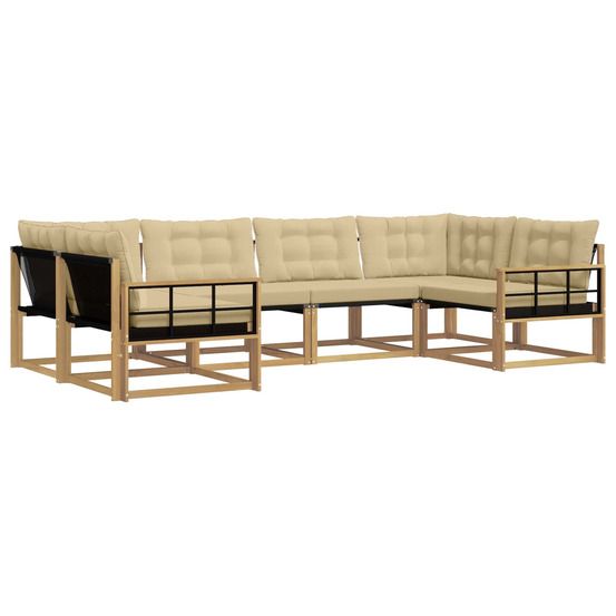 Ensemble de canapés d'extérieur 6 pc blanc et beige