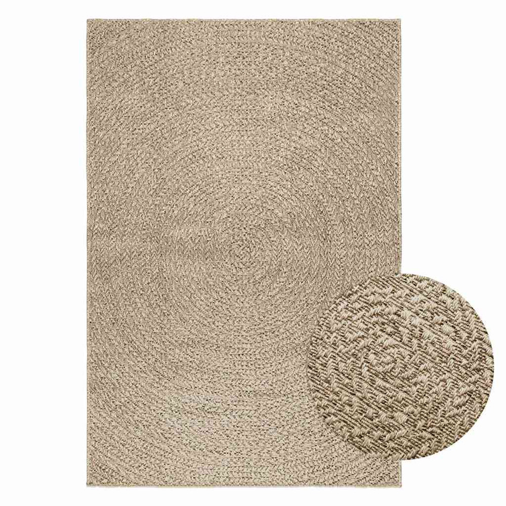 Tapis zizur beige 120x170 cm aspect de jute intérieur extérieur