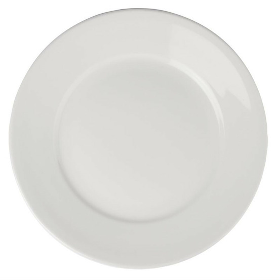 Assiettes à bord large en porcelaine blanche 280 mm athena hotelware - lot de 6