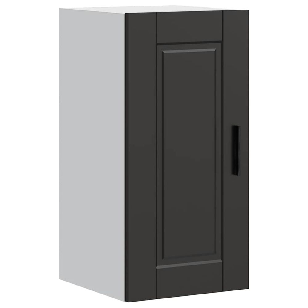 Armoire murale de cuisine porto noir bois d'ingénierie