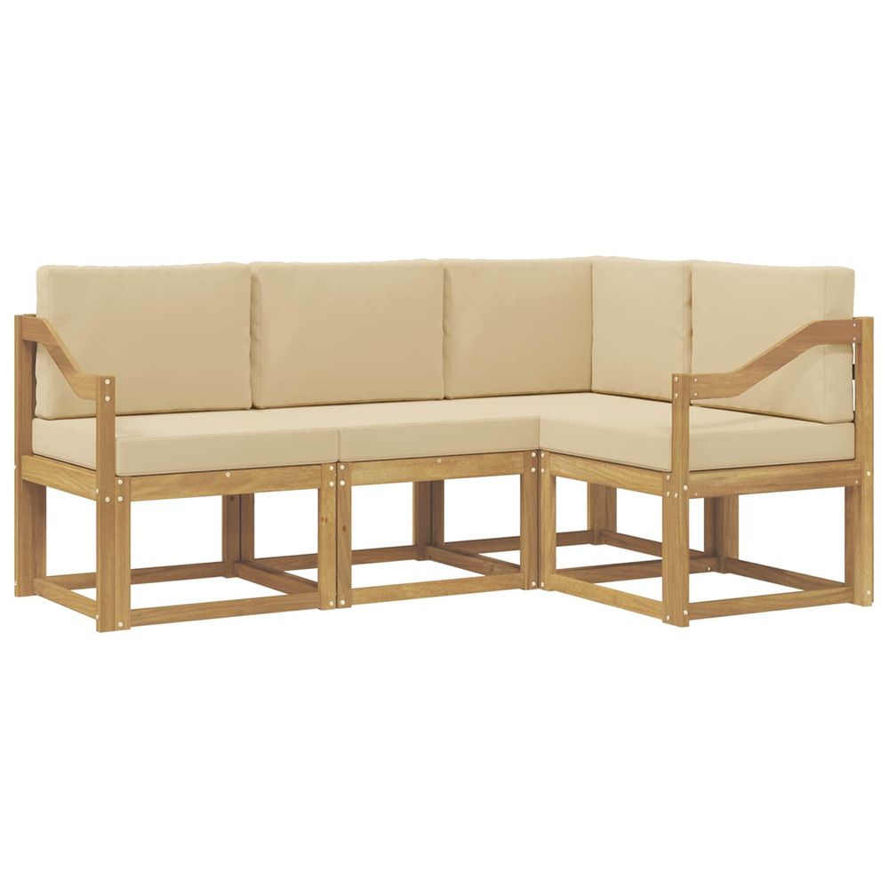 Ensemble de canapés d'extérieur 4 pc blanc et beige
