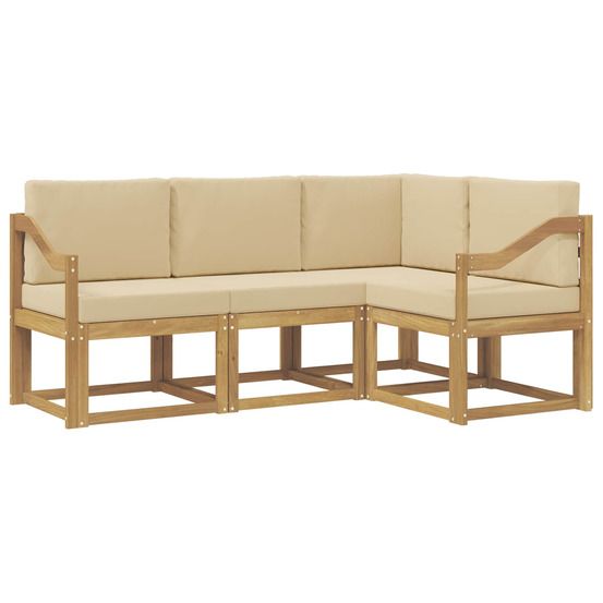Ensemble de canapés d'extérieur 4 pc blanc et beige