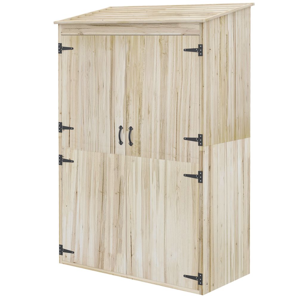 Armoire de jardin en bois de sapin 120 x 57 x 183 cm naturel 2 portes avec étagères - comfortxl outdoor living