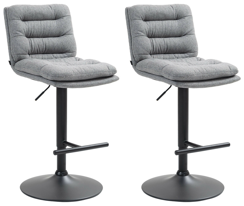 Lot de 2 tabourets de bar damar tissu noir