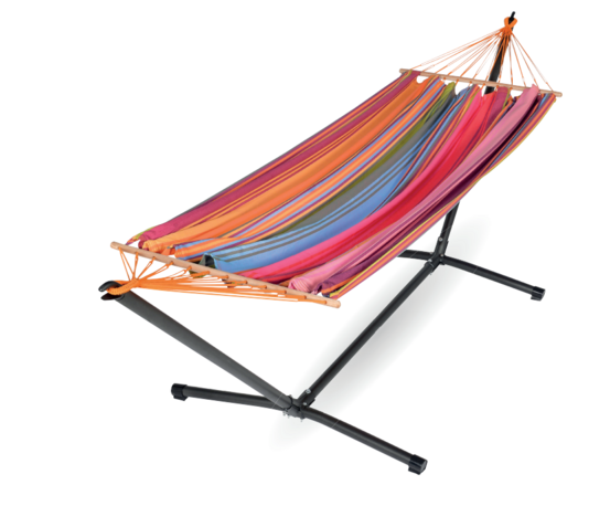 Set Hamac coloris carnaval + support métal - set MétaliK Graphik - certifié fsc 100% 300x140cm