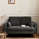 Canapé en tissu gris chiné foncé - bjorn - canapé 2 places fixe droit pieds bois. Style scandinave