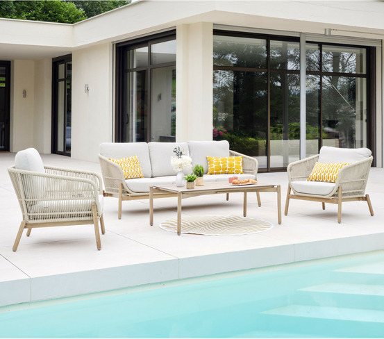 Salon de jardin en aluminium - 5 places - palawan