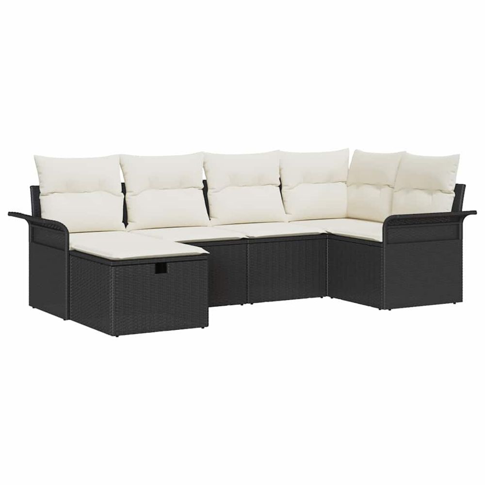 Ensemble de canapé de jardin 6 pc poly rotin