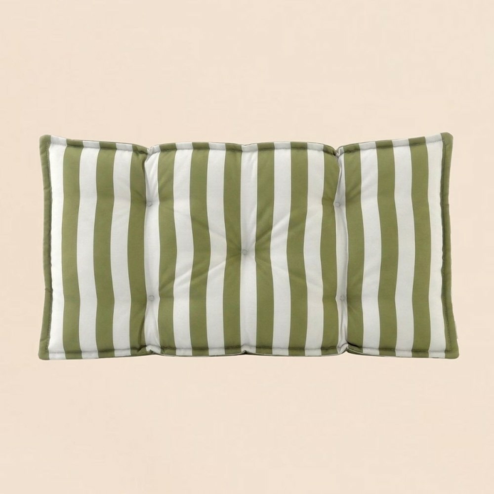 Matelas de sol outdoor déperlant rayé vert, blanc 115x75cm