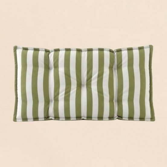 Matelas de sol outdoor déperlant rayé vert, blanc 115x75cm