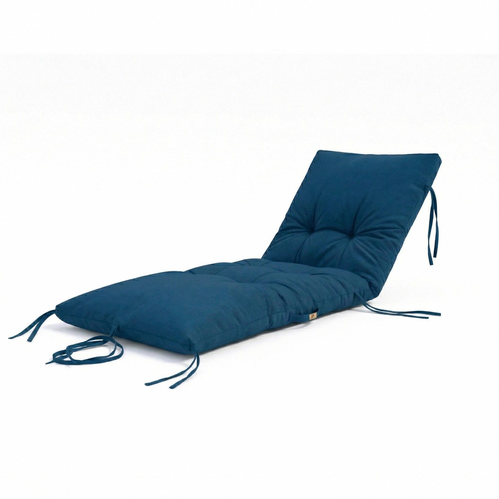 Coussin pour bain de soleil en polyester 185 x55cm bleu pétrole