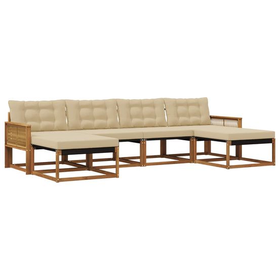 Ensemble de canapés d'extérieur 6 pc naturel et beige