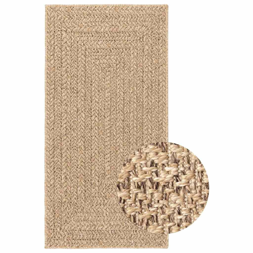 Tapis zizur 100x200 cm aspect de jute intérieur et extérieur