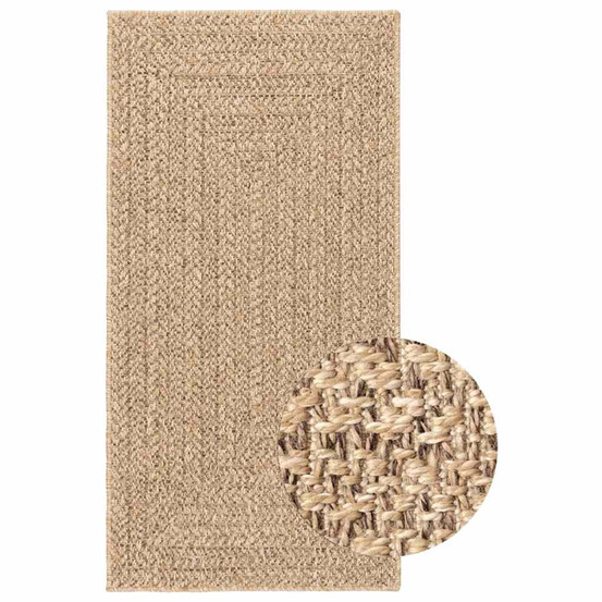 Tapis zizur 100x200 cm aspect de jute intérieur et extérieur
