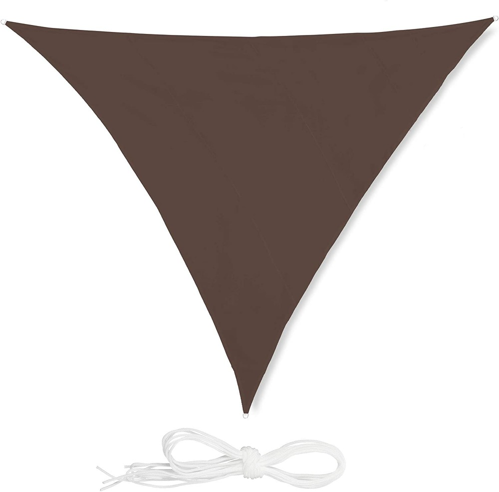 Voile d'ombrage triangle 6 x 6 x 6 m brun