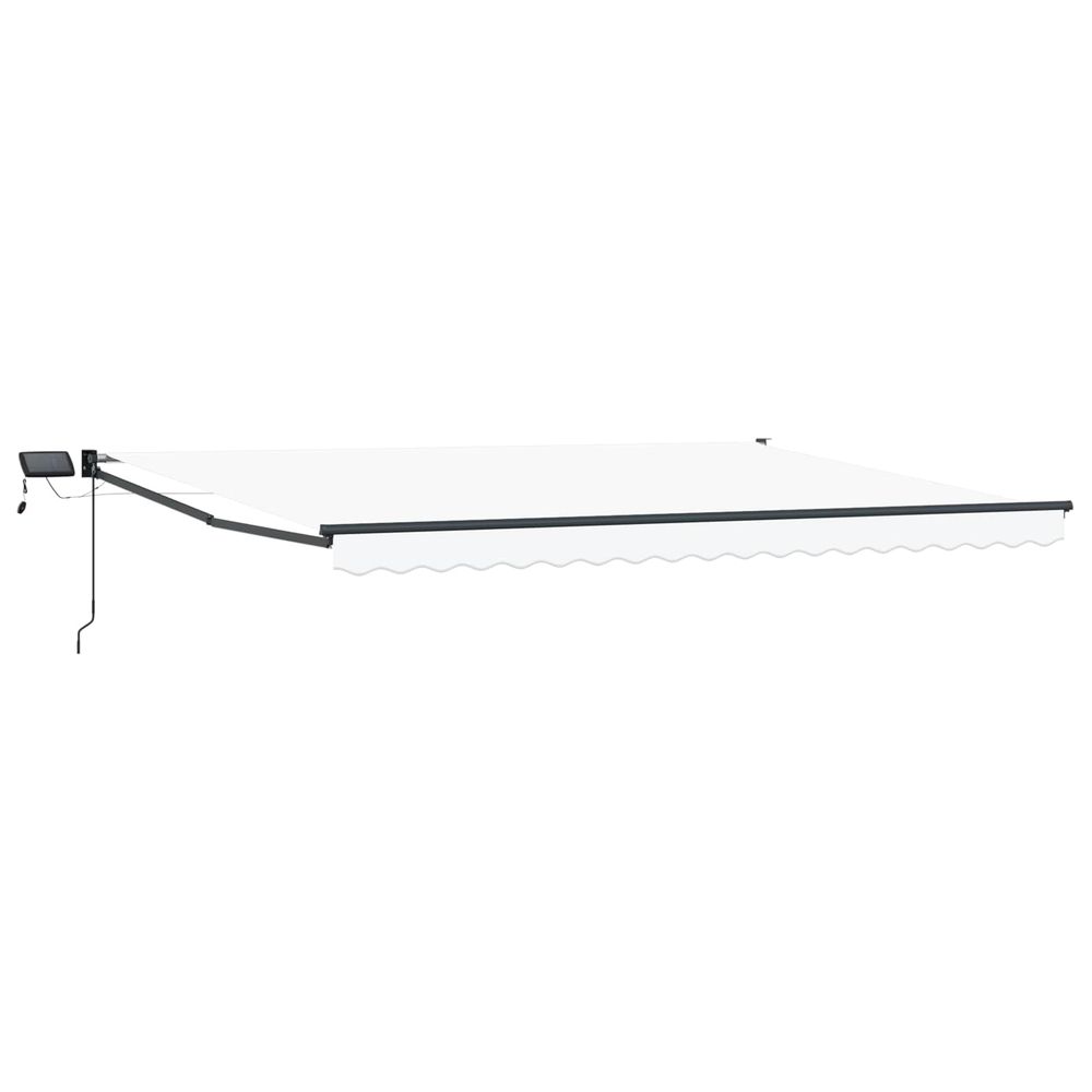 Store rétractable manuel avec leds blanc et anthracite 4 × 3 m