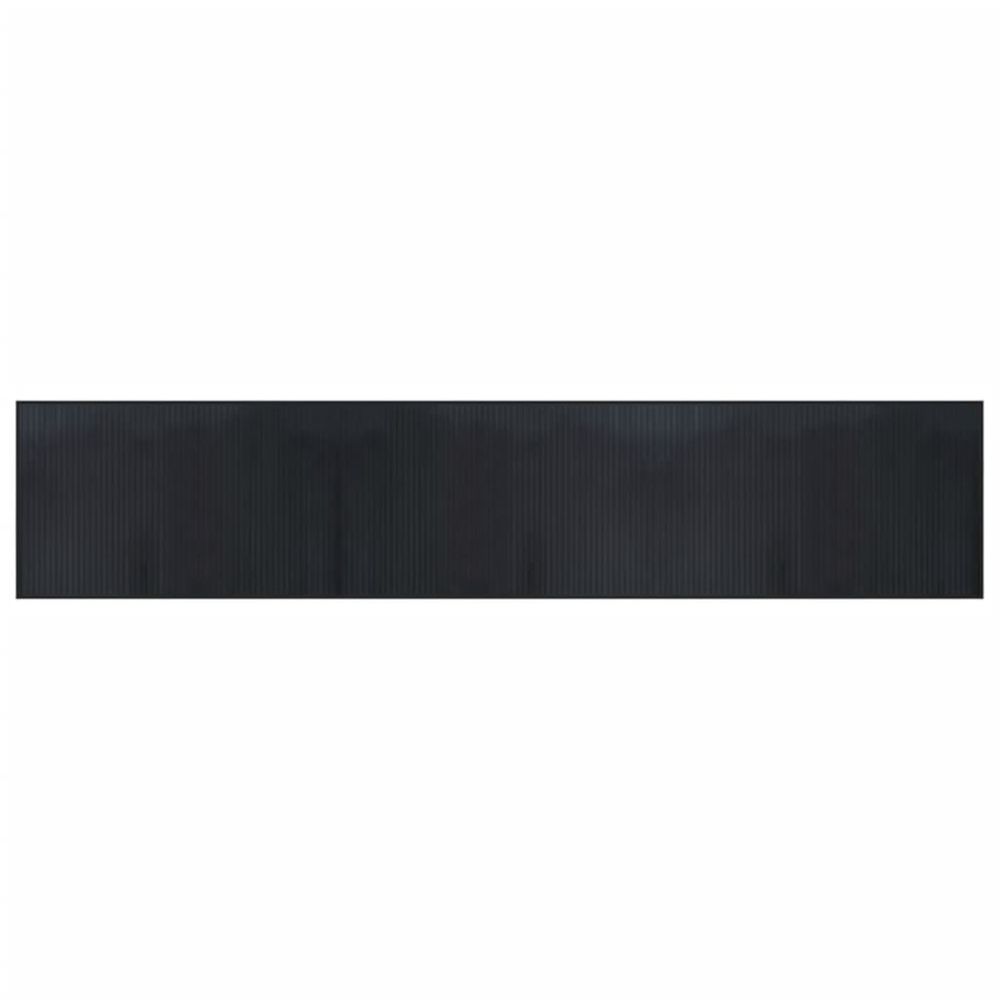 Tapis rectangulaire noir 60x300 cm bambou