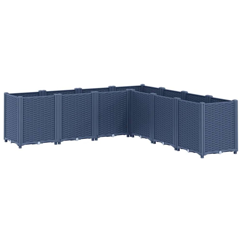 Jardinière d'extérieur bleu gris 160x160x53 cm pp