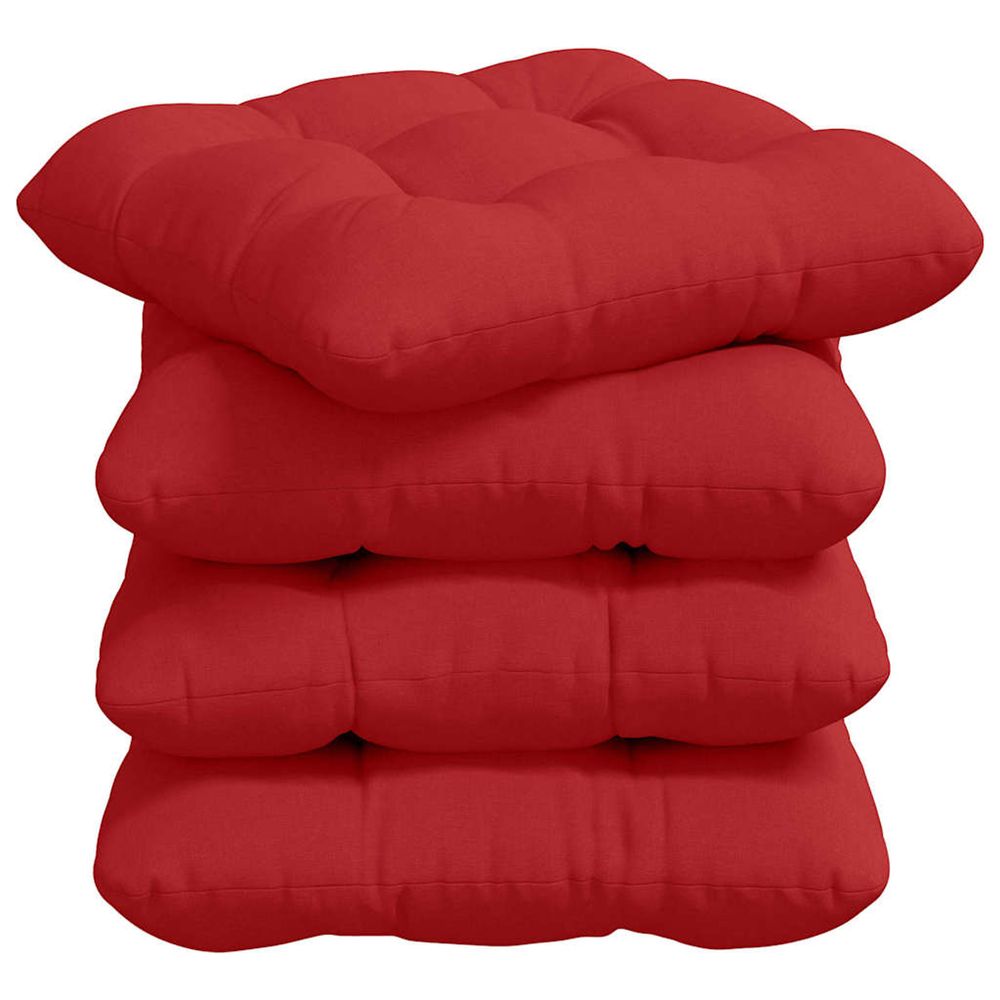 Coussins de siège 4 pc tissu rouge 40 x 40 x 12 cm