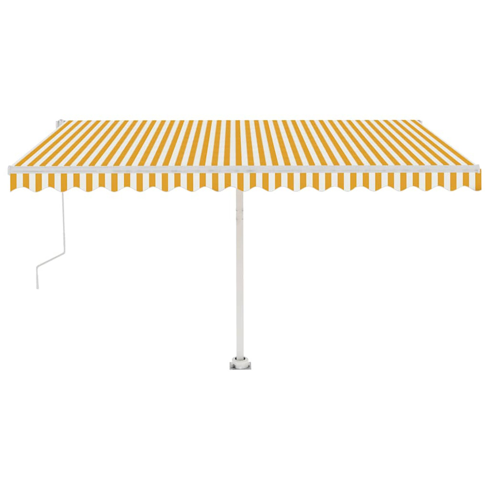 Auvent automatique sur pied 450x300 cm jaune/blanc