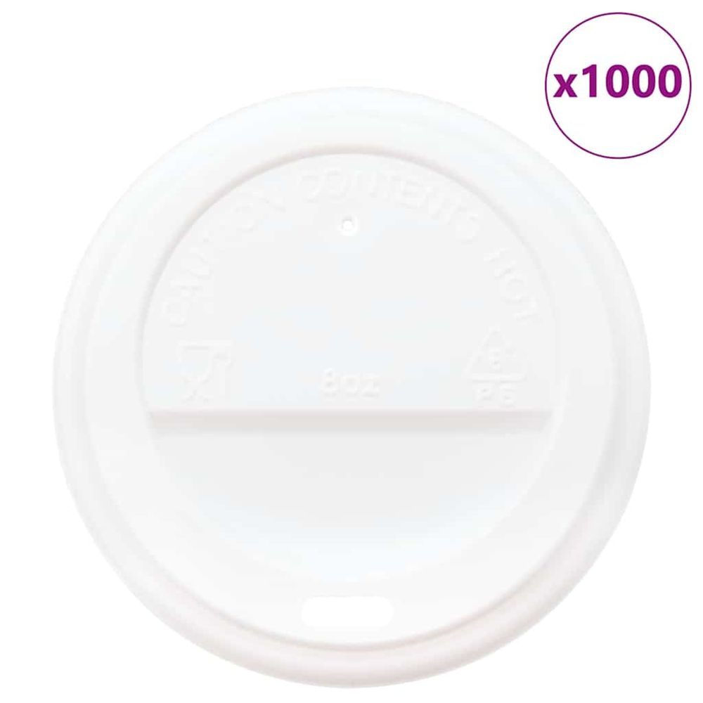 Couvercles de tasses à café en papier ø80 mm 8oz 1000 pcs blanc