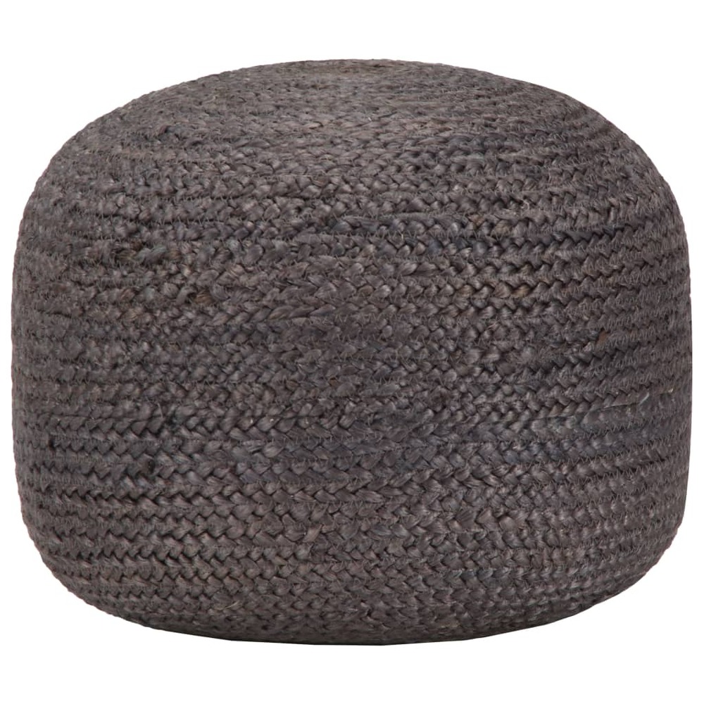 Pouf fait à la main gris foncé 45 x 30 cm jute