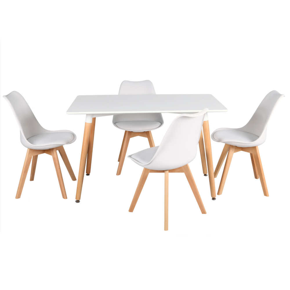 Senja - ensemble table rectangulaire 120 x 70 cm et 4 chaises ...