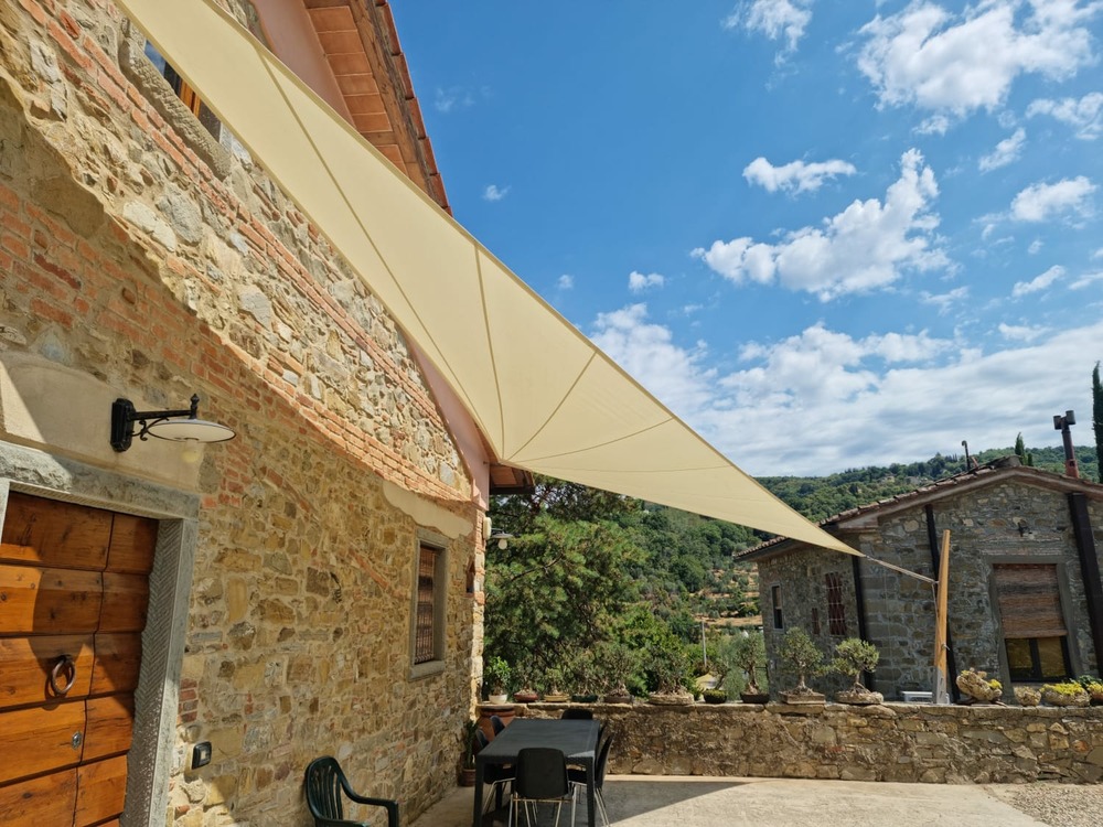 Voile d'ombrage premium carrée 6x6m - imperméable 270g - couleur ivoire