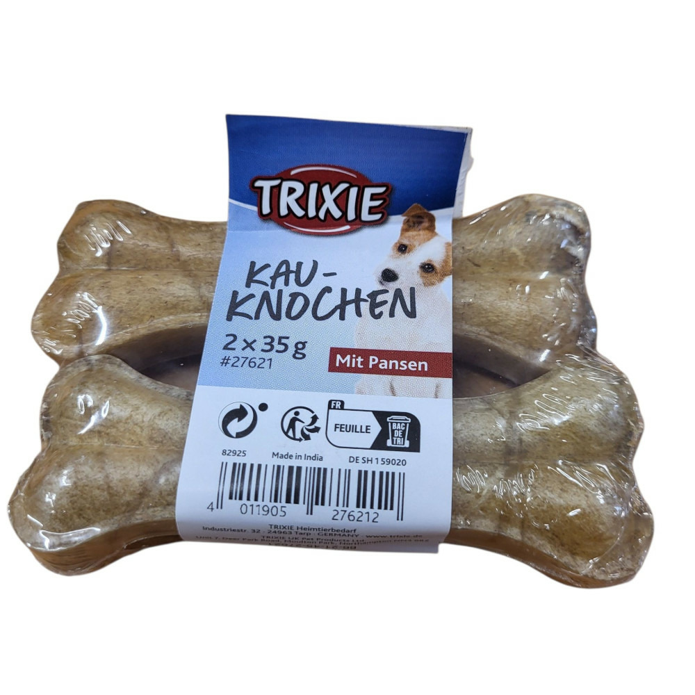 Deux os à mâcher à la panse, 9.5 cm pour chien