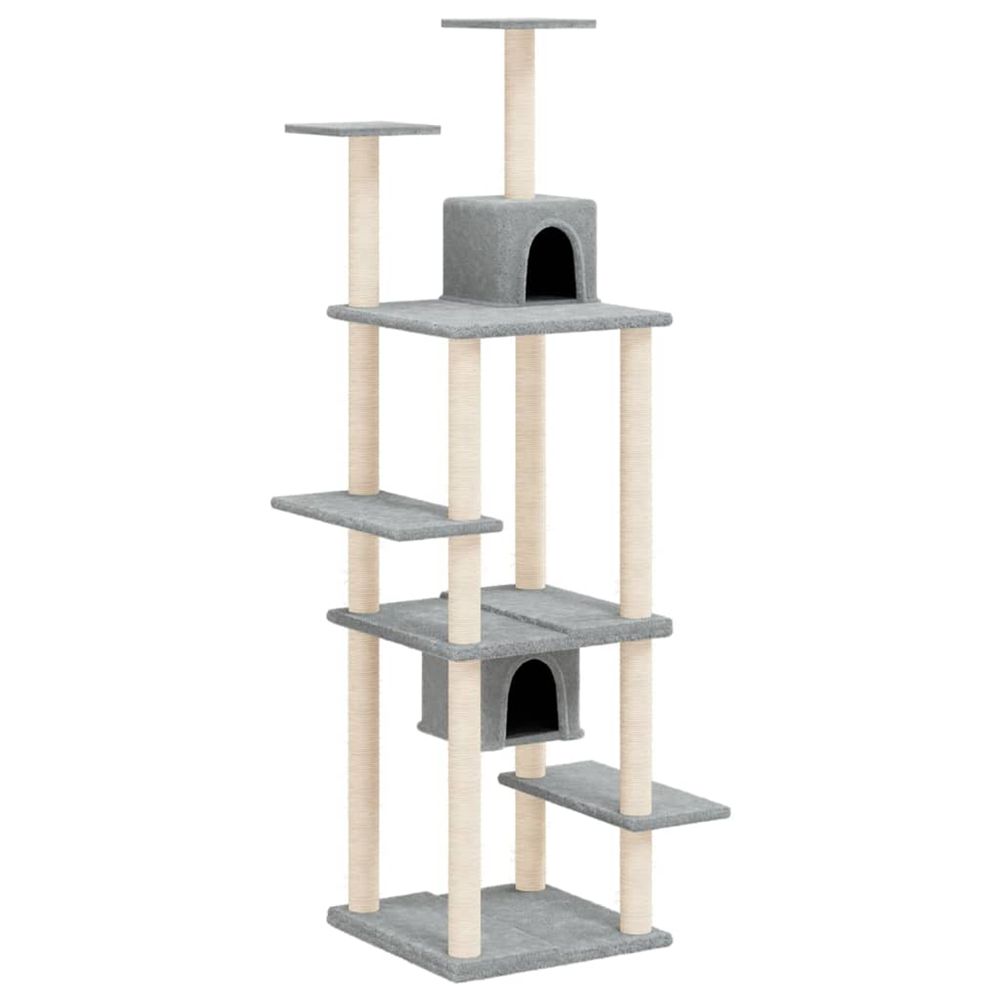 Arbre à chat avec griffoirs en sisal gris clair 176 cm